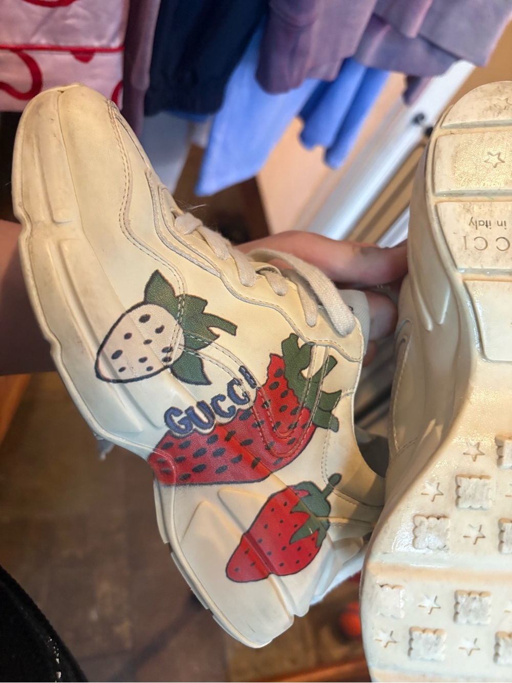 GUCCI Rhython Strawberry Sneaker - Picture 14 of 16
